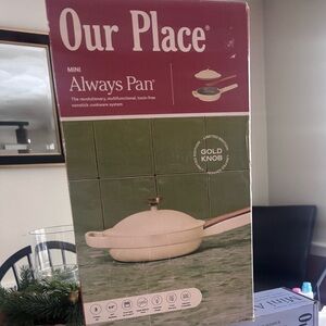 BRAND NEW IN BOX Our Place Mini Always Pan in Cream with Gold Knob
